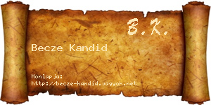 Becze Kandid névjegykártya